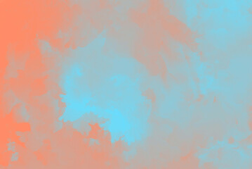 Fototapeta premium Pastel aurora cloudy watercolor background art illustration design. Elegant abstract stylish aesthetic modern wallpaper art texture graphic design in colorful colors of pastel orange and cyan blue.