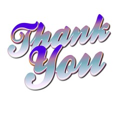 Obraz premium 3d cursive Thank you in colorful colors