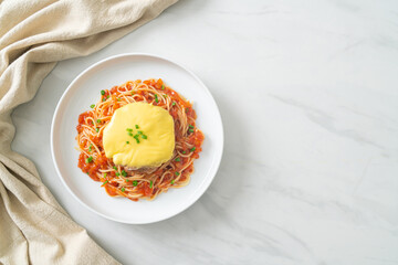 Spaghetti Tomato Sauce with Hamburg and Cheese