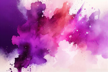 Colorful purple watercolor aquarelle abstract background. Ai generative illusration