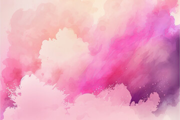 Colorful pink watercolor aquarelle abstract background. Ai generative illusration