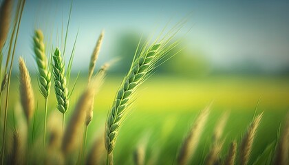 Spring grain. The concept of agriculture, healthy eating, organic food. Generative AI