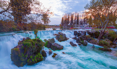Amazing sunset over the Tarsus waterfall - Tarsus, Turkey