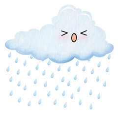 Watercolor cute cloud.
