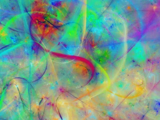 Papier Peint photo Mélange de couleurs abstract chaotic fractal background 3D rendering illustration