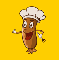 Character of sausage fried