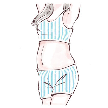 recommend clip art: 女性のお腹/腸活/おばさん体型/加齢/食べ過ぎ/ぽっこりお腹/便秘/便秘/脱毛/ダイエット/ウエスト/くびれ/シェイプアップ/皮下脂肪/脂肪吸引/減量/筋トレ/美尻/ヒップアップ/腹筋/痩せる/太る/アンチエイジング/痩身/代謝アップ/女性のイラスト素材