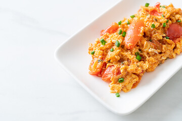 Stir-fried tomatoes with egg or Scrambled eggs with tomatoes