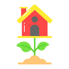 House plant vector design in modern style, property rate increase