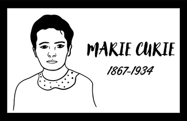Sketch Drawing of Marie Curie's Portrait