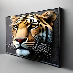 3D tiger on a picture frame