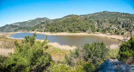 Baldimaz Golu lake near Dalaman town in Mugla, Turkey.