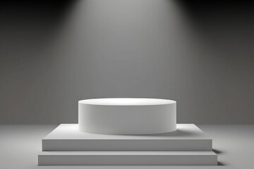 Phodium Stage With White Background