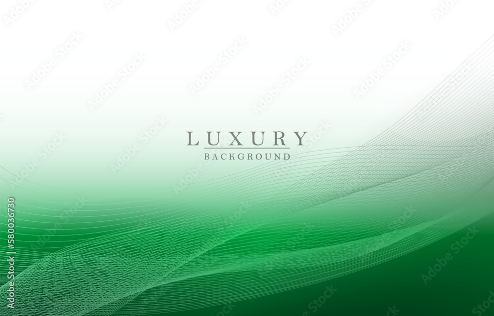Wall mural gorgeous illustration of green light shade, minimal wave patterns