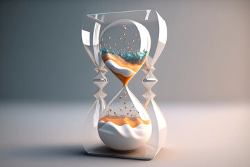 Szklana klepsydra 3d, upływający czas - Glass hourglass 3d, elapsing time - Generative