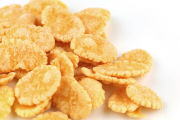 Cornflakes dry breakfast close up