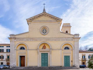 Photo sur Aluminium Tour de Pise The church of San Lorenzo in the historic center of Fauglia, Pisa, Italy