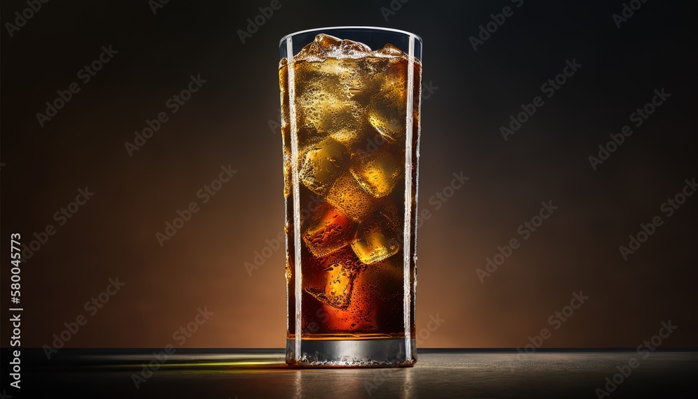 Aufkleber cola with ice.generative ai