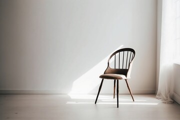 wooden chair on a wall