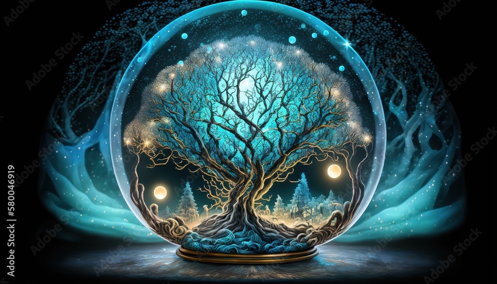 Poster the magic sphere.generative ai
