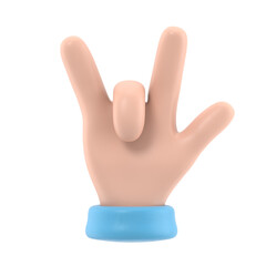 Transparent Backgrounds Mock-up. Cartoon character hand rock on gesture. Supports PNG files with transparent backgrounds.