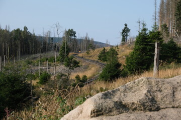 Old rail track winding through hills