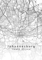 Fototapeta na wymiar Johannesburg South Africa City Map