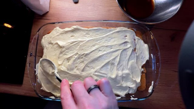 M&oacute;j filmPreparation of cake, dessert. Tiramisu