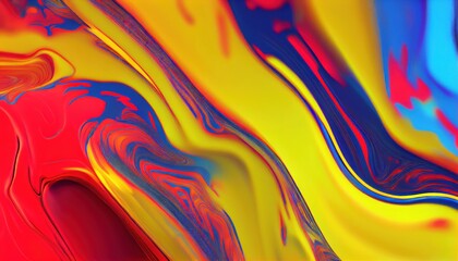 Background mixed liquid paint red, yellow blue colors. Luxury marble texture. Marble wallpaper oil slick watercolor. liquid oil background. generative ai