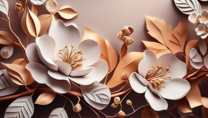 3D Flower Modern abstract background Ai generated image