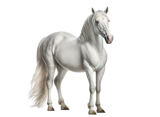 Fototapeta na wymiar Horse isolated on white, transparent background, PNG, generative ai
