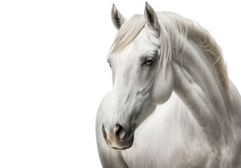 Naklejka na ściany i meble Horse isolated on white, transparent background, PNG, generative ai