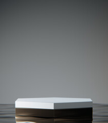 Roman podium  white for cosmetic product on background granite white.