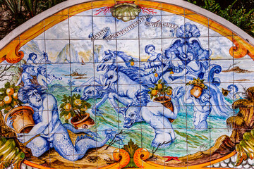 Obraz premium Frescoe in the public garden Capri island, italy