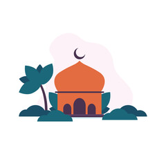 mosque poster illustration vector design