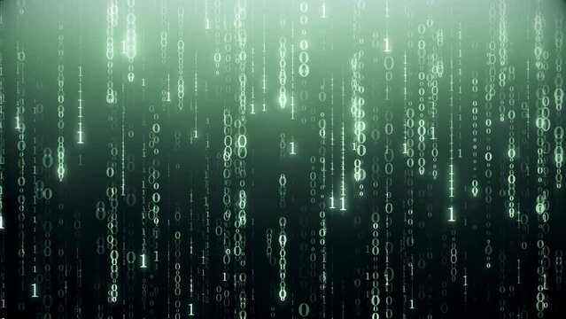 Binary code. Digital dynamic background.
3D animation. Quick Time, codec: h264, 16-bit color, highest quality. Smooth gradation of color, without banding effect.