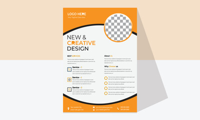 Fototapeta premium modern flyer design template . Flyer Layout with Orange Accent . 