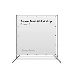 Banner Stand Wall on White Background Vector Illustration.
