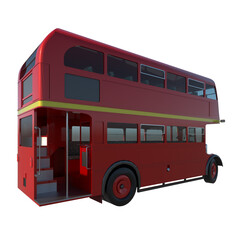Double Decker Bus vitange 1-Perspective B view png 3D Rendering Ilustracion 3D	
