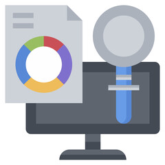 computer analysis line icon,linear,outline,graphic,illustration
