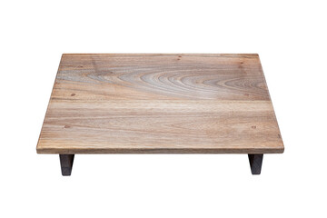 wooden cutting board on isolated white background