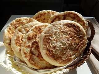 homemade pita bread for dinner
