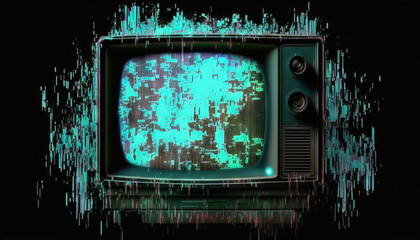 Abstract tv signal error. Glitch effect. Generative ai