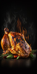 Beautiful chicken meat on a dark background, perfect for food and cooking related projects