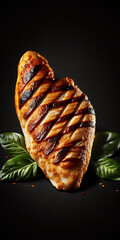 Beautiful chicken meat on a dark background, perfect for food and cooking related projects