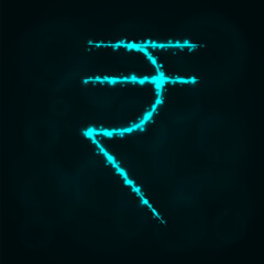 Obraz premium Rupee Sign silhouette of lights