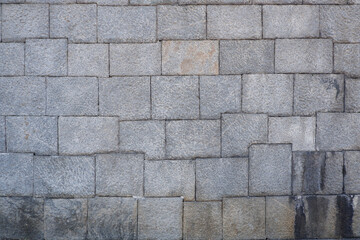 gray brick wall, natural stone wall for background, banner and design materials.
