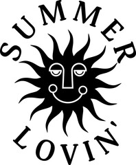 Summer lovin' summer design shirt,Sunshine face sun,Hello summer vacation.