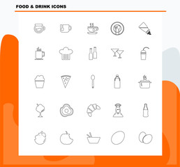 set vector icons about food and drink