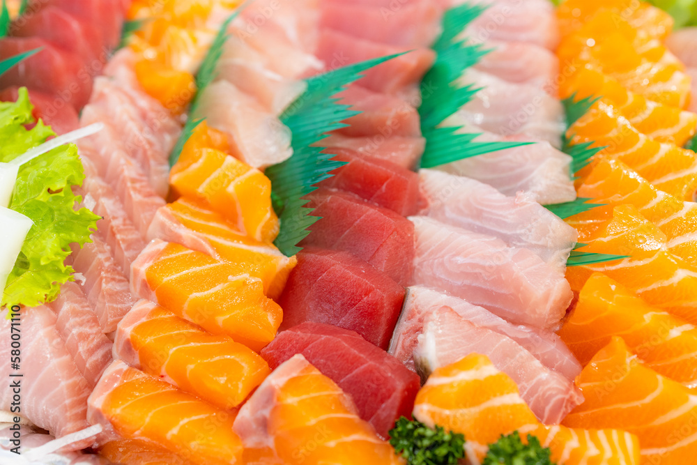 Canvas Prints mixed slices of fresh raw fish sashimi